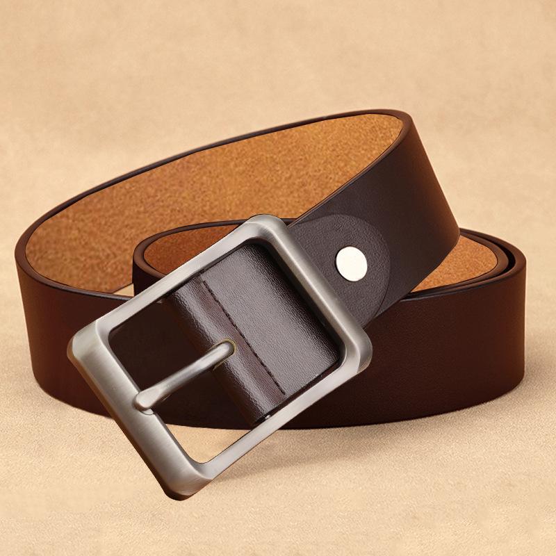 Retro Men s Genuine Leather Pin Buckle Belt for Casual & Business Wear 120 cm
