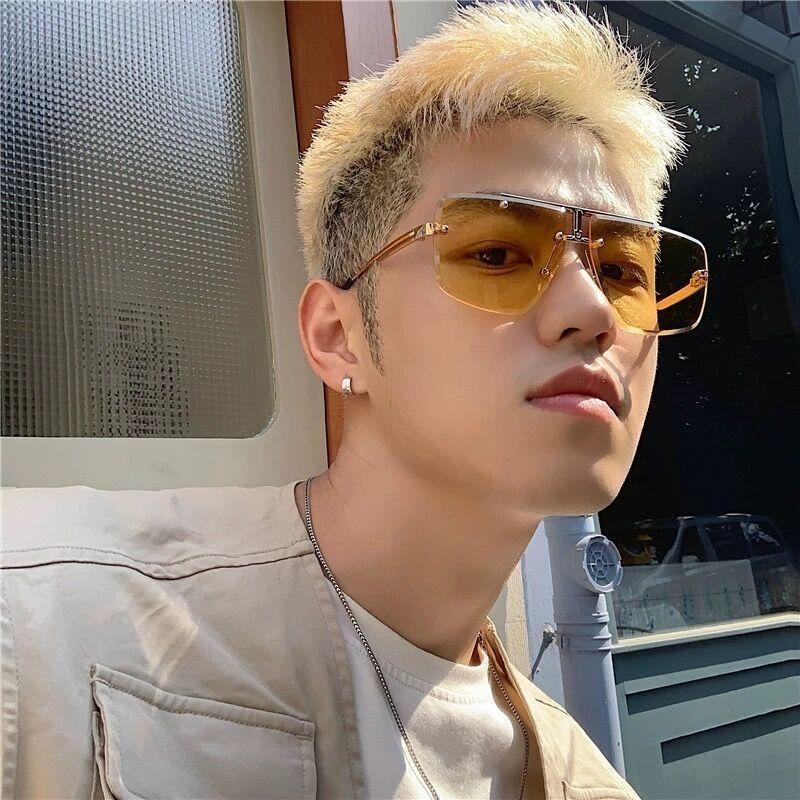 New Men'S Irregular Frameless Sunglasses Retro Men Outdoor Driving Sun Shading Eyeglasses Fashion Women'S Shades Uv400 Eyeglass