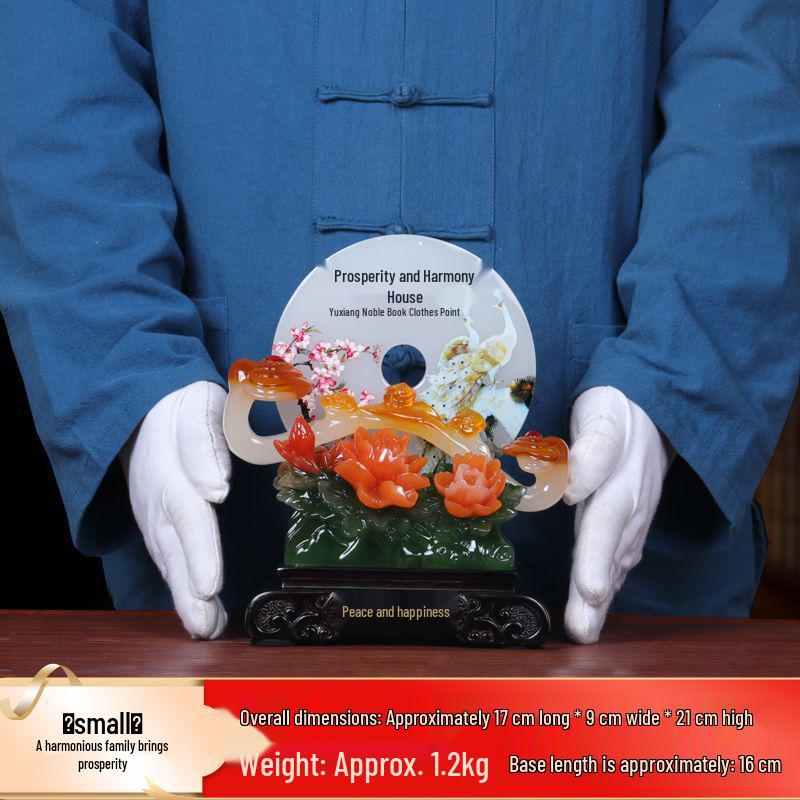 Ping An Kou Jade Stone Ornament for Wealth and New Home - Office and Living Room Decor