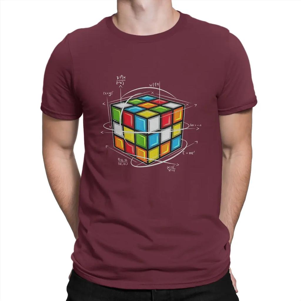 Casual Cool T-Shirt Men Round Collar 100% Cotton T Shirt Math Rubik Interesting Cube Short Sleeve Tees Summer Clothing