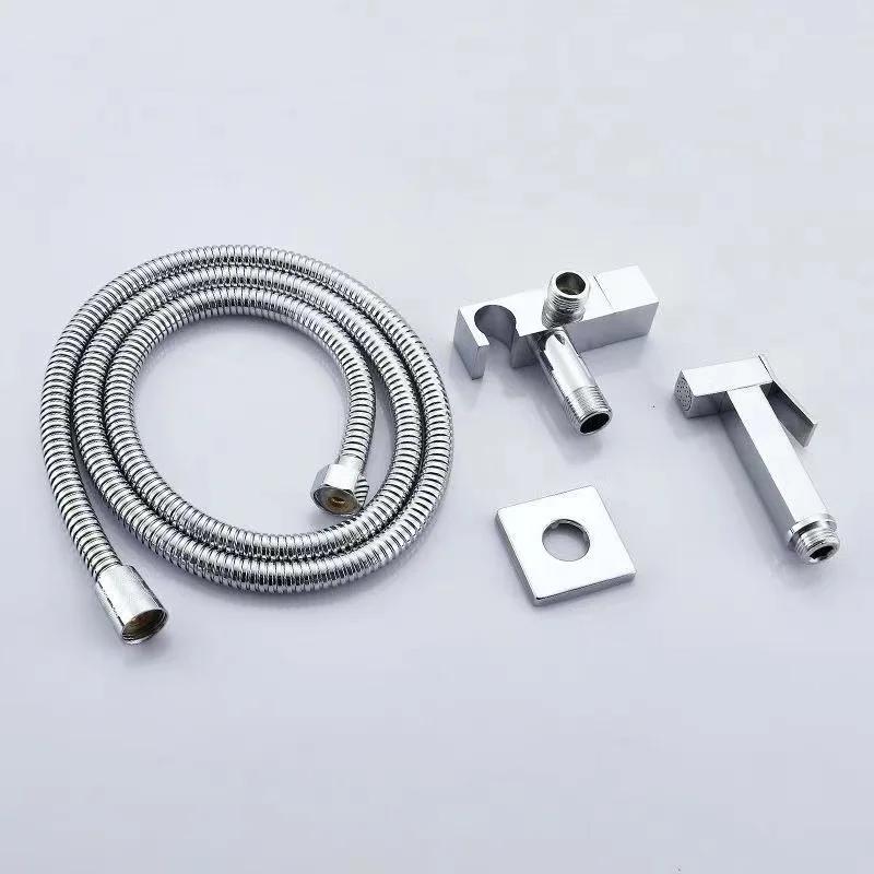 Gold Shower Wall Mounted Toilet Bidet Sprayer Set Brass Valve Bathroom Alloy Black Handheld Self Cleaning Bidet Faucet White