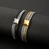 6mm Two-Color Stitching Chain Men's 316L Stainless Steel Trendy Bracelet Jewelry