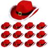 Fluffy Santa Claus Party Christmas Luminous Cowboy Hat Western Red Felt Hats Wide Brim Cowgirl Hat Jazz Hat for Women Men