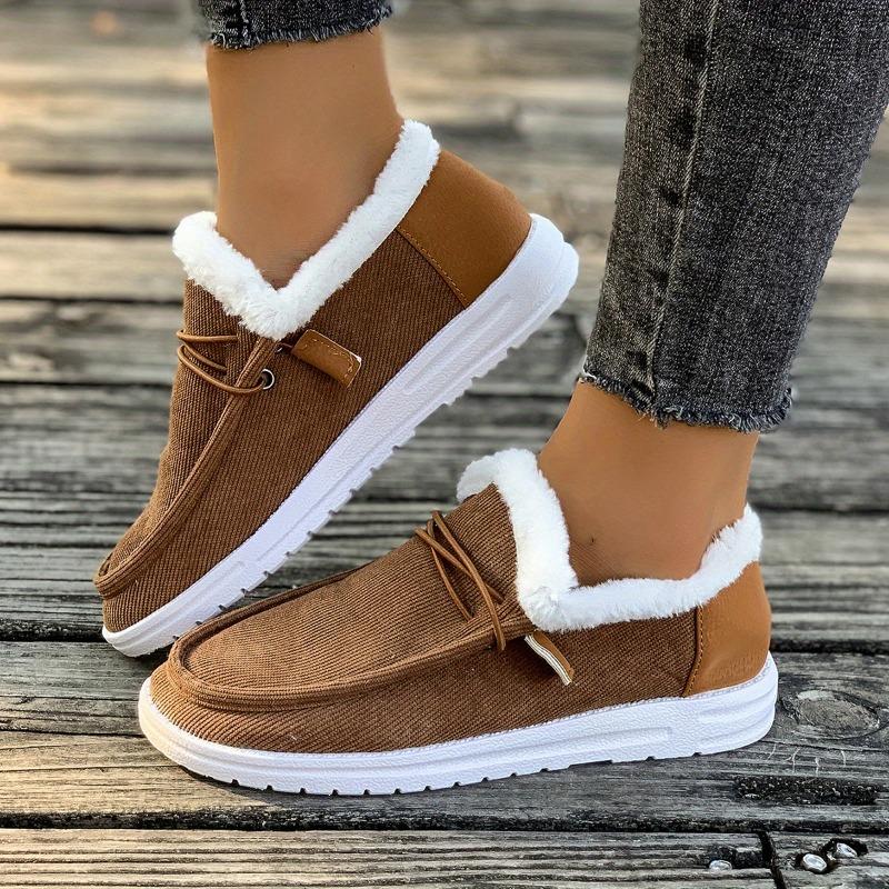 Women's Winter Furry Slip-Resistant Platform Sneakers/Boots - Thick Platform Height Increase