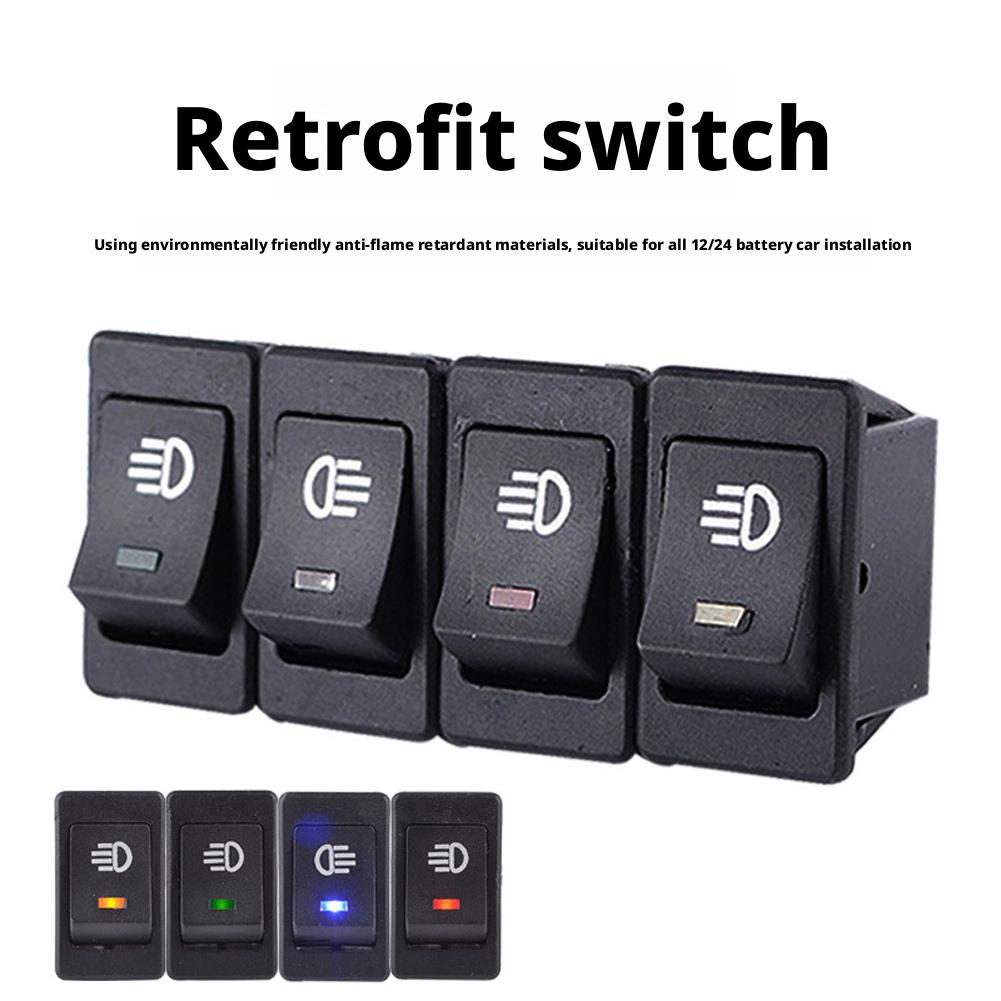 Car Light Rocker Switch ON-OFF Fog Lamp Switch 2 Position Refitting Auto Button 12V Pins Interior LED Switch Accessories 35 A0P8