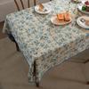 Tablecloth Blue Phalaenopsis Contrasting Color Embroidered Dining Table Cloth Versatile Rectangle