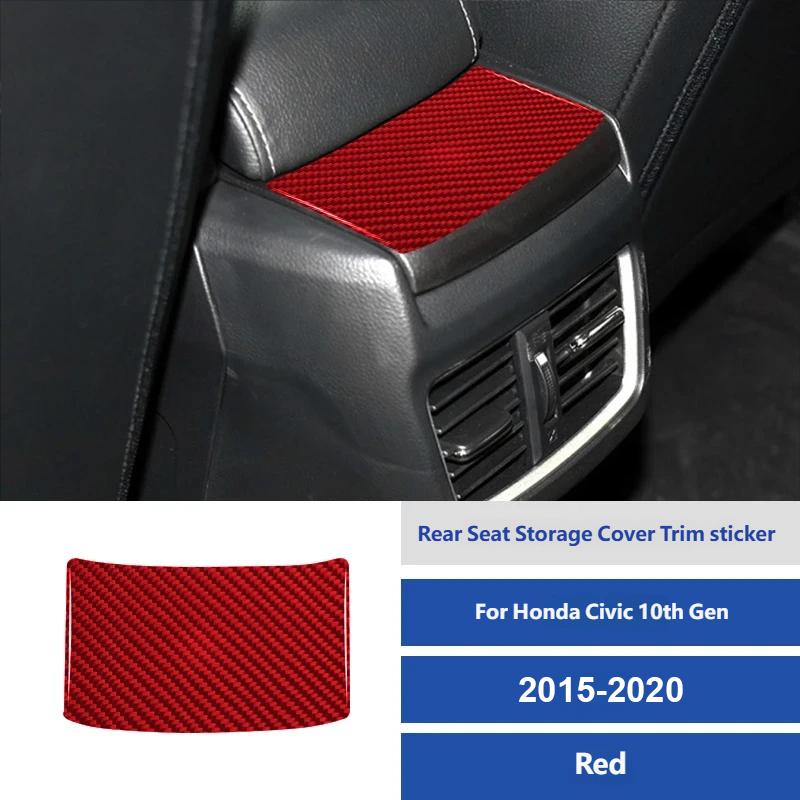 For Honda Civic 10th Gen 2015-2020 Real Carbon Fiber Car Rear Air Outlet Panel Frame Sticker Interior Decoration