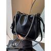 Niche design bag women's new 2025 fashion pleated shoulder bag versatile summer popular messenger bag