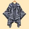 Fashion Ladies Jacquard Split Warm Shawl Cape AS Classic Animal Pattern Walk Show Shawl