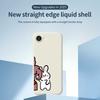 For iPhone 16e Case White Rabbit Pattern Printing Straight Edge TPU Phone Back Cover