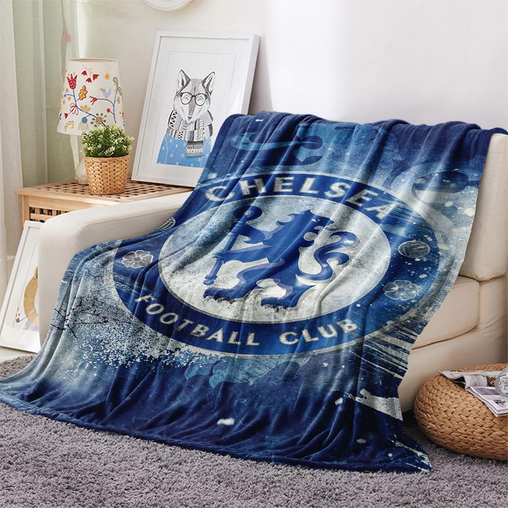 1Pc Chelsea FC Print Flannel Blanket High Quality Warm Comfortable Cover for All Seasons Perfect for Gifts Home Decor