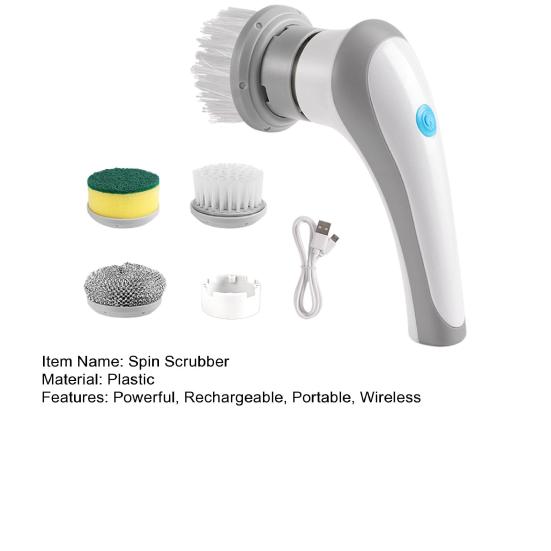 Electric Spin Scrubber Cordless Cleaning Brush with Powerful Motor 360-Degree Rotation Handheld Tile Floor Scrubber