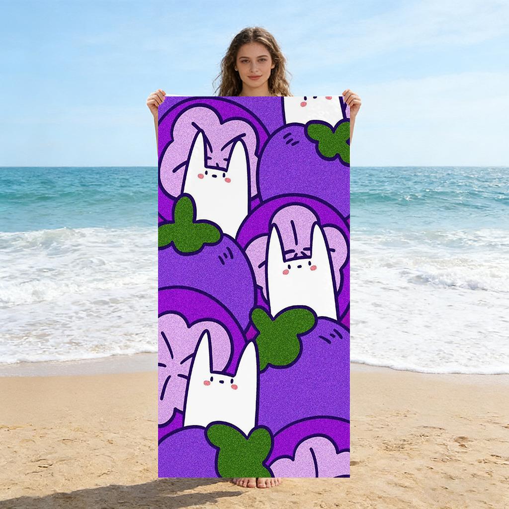 Paarse Verse Fruit Strandlaken Groot Sneldrogend Handdoek Geschikt voor Strand Yoga Zwembad Sportschool Sport Huis Handdoek Zandvrij Handdoek