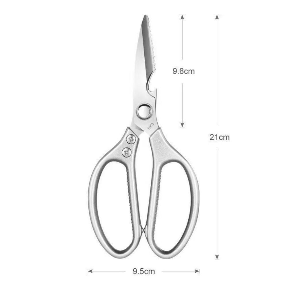 1PC Multi-Purpose Stainless Steel Kitchen Shears - Heavy-Duty Poultry Scissors with Comfortable Aluminum Alloy Grip for Food Pre