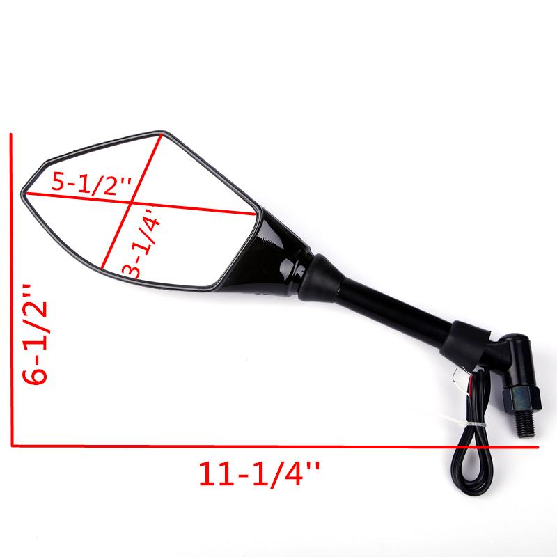 1 Paar Motorrad-Rückseitenspiegel mit LED-Blinkern, Motorradzubehör, Blinker, Lichter für Yamaha