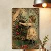 Vintage Metall-Weihnachtsschild Wandkunst 8x12 Zoll Feiertagsdekoration für Zuhause Café Bar