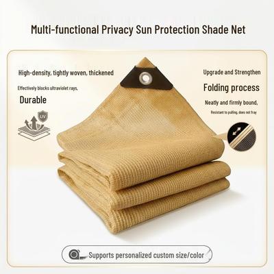 Beige Thickened Privacy Sunshade Net for Balcony and Courtyard