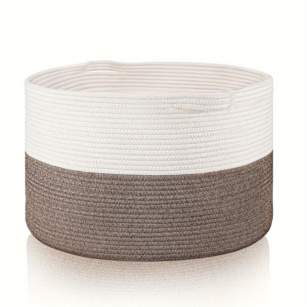 Großer Deckenkorb, gewebte Körbe für Decken, Überwürfe, Spielzeugkorb, Wäschekörbe, Aufbewahrungskorb für Handtücher, Windeln, Wäschekorb, Regalkörbe