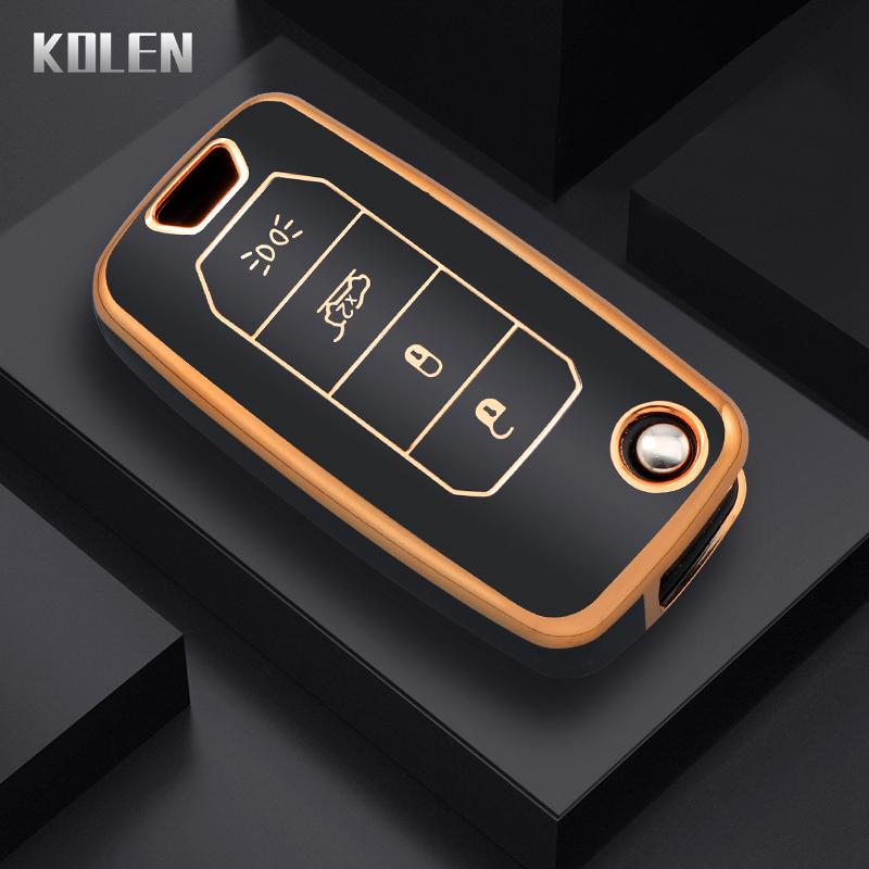 TPU Car Flip Key Case Cover Shell Fob For Jeep Renegade Compass 2016 2019 4 Buttons Folding Keyless Protector Bag Accessories