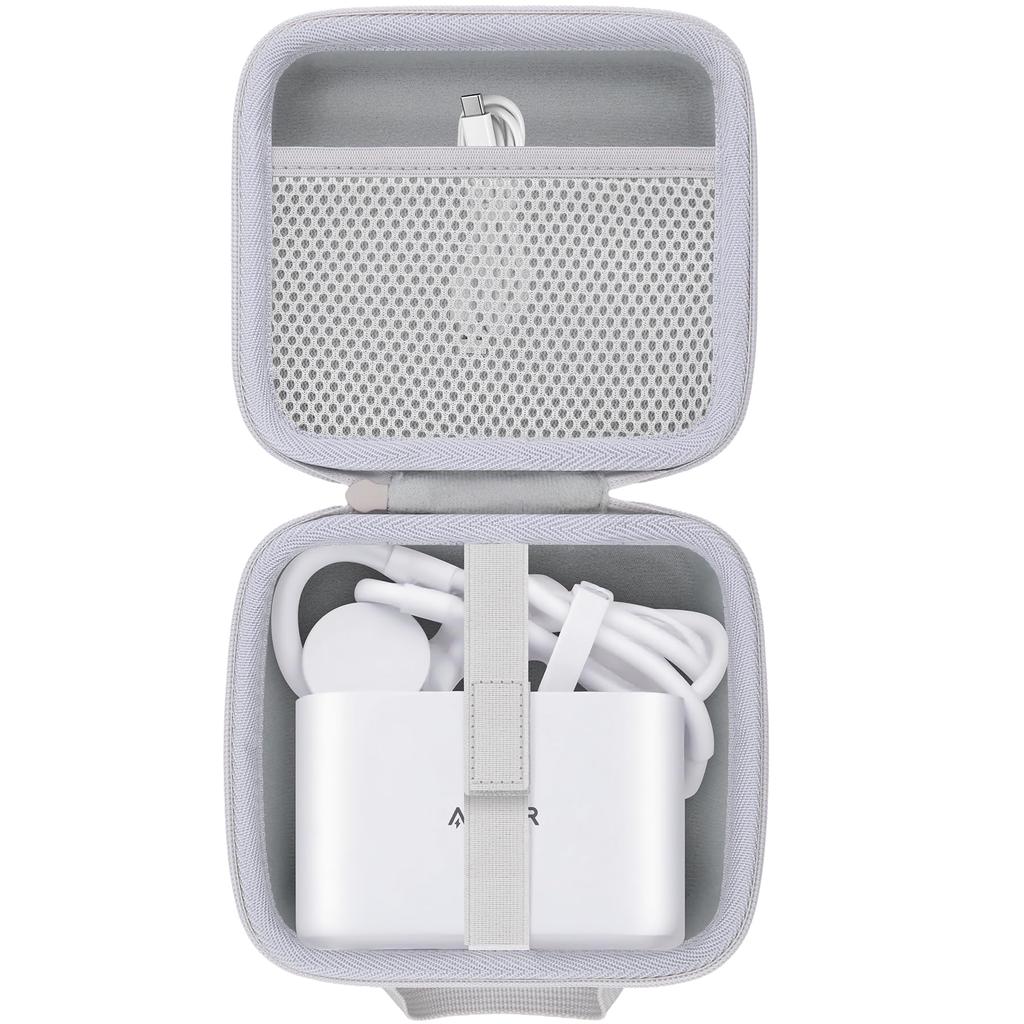 (Case Only) Anker Nano Charging Station (7-in-1, 100W, Retractable USB-C Cable) USB Tap/Power Strip with Storage Case, Off-White - co2CREA