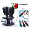 Styling Salon Massagekamm Haarbürsten-Set Haarbürste Kamm Spiegel-Set Spiegelständer Halter