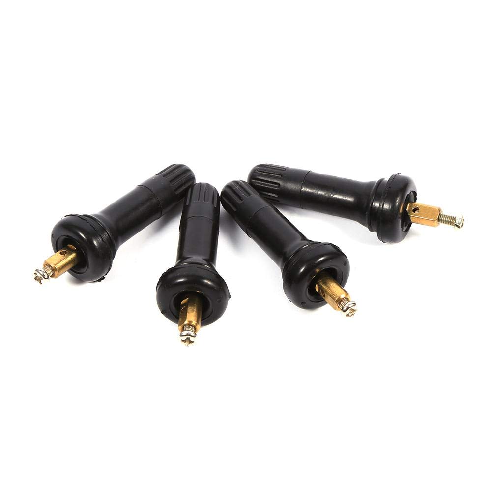 Keenso Tire Valves 4 Pcs Tire Pressure Sensor Valve Stem Cap Rubber Tube Less
