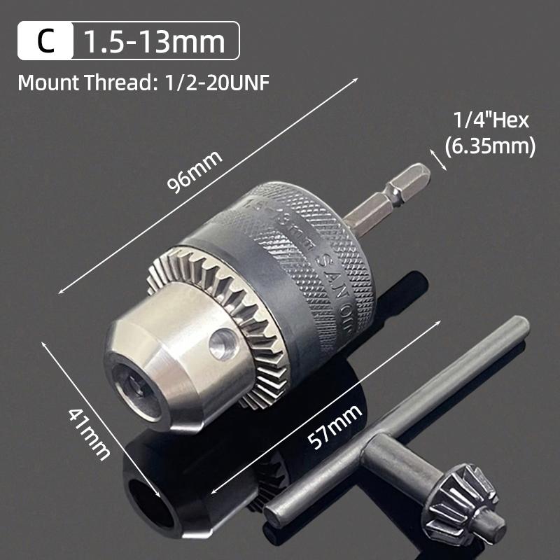 1Pc 1.5-10mm OR 0.8-10mm 1/4" Hex Shank Drill Chuck Keyless Drilling Quick Change Bit Adapter Converter Woodworking Power Tool