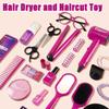 9/13/17Pcs Princess Dress Up Hair Dryer and Haircut Toy Kit Straight Hair Stick Curler Hair Salon Toy Kit Bobby Pins Headband
