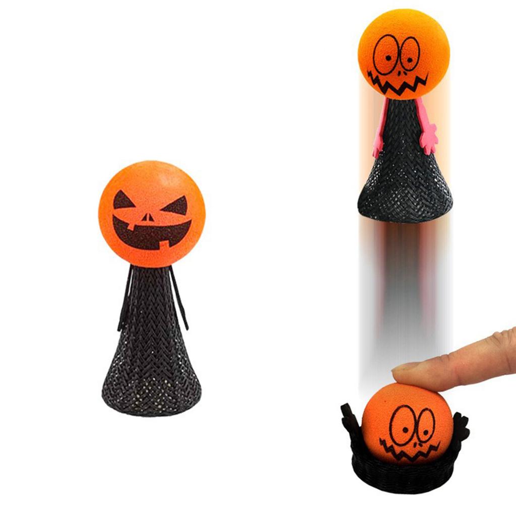 10pcs Funny Bouncing Jumping Pumpkins Doll Spring Birthday Party Decor for Kids Toy Finger Doll Halloween Toy Decoration