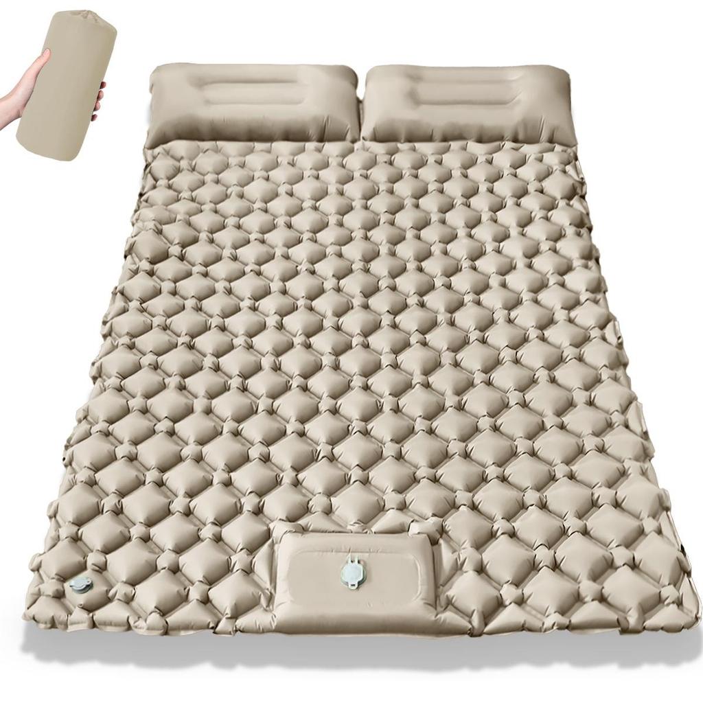 Ultralight Portable TPU Inflatable Camping Pad - Moisture-Proof, Single/Double, Foot-Press Design