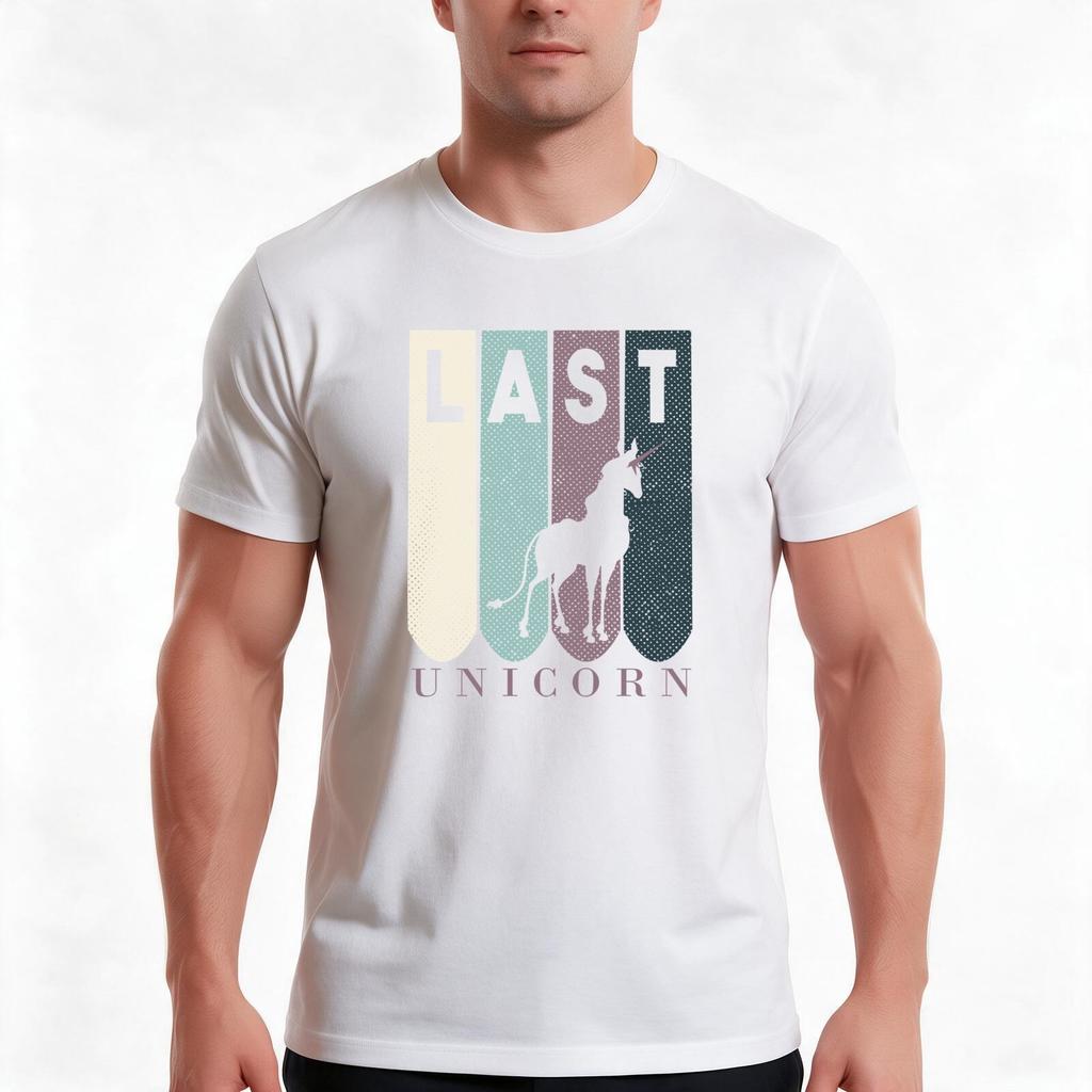 Last Unicorn Tshirt Summer Casual Cotton Tee Oversized Streetwear Tops Vintage Graphic Print Loose Fit Short Sleeve