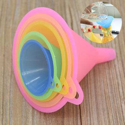 5pcs New Colorful Plastic Funnel Kitchen Oil Liquid Transferring Funnel 5 Sizes