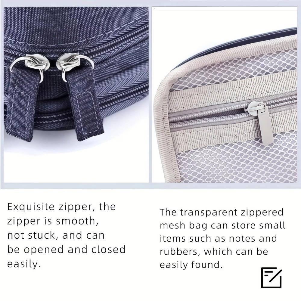 Double-layer Pen Bag Foldable Pencil Pouch New Pencil Case  School Office