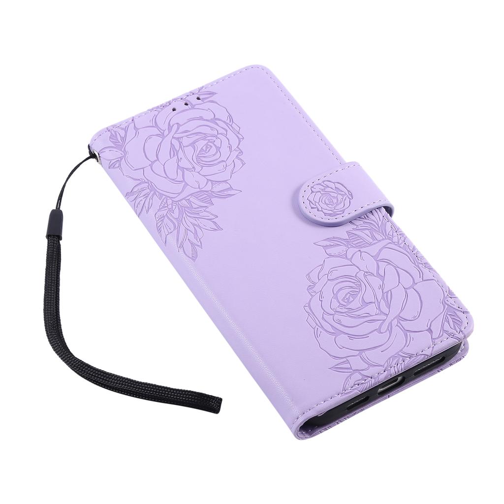 For Realme C63 4G/C61 4G Case Rose Flower PU Leather Wallet Phone Cover with 3 Card Slots