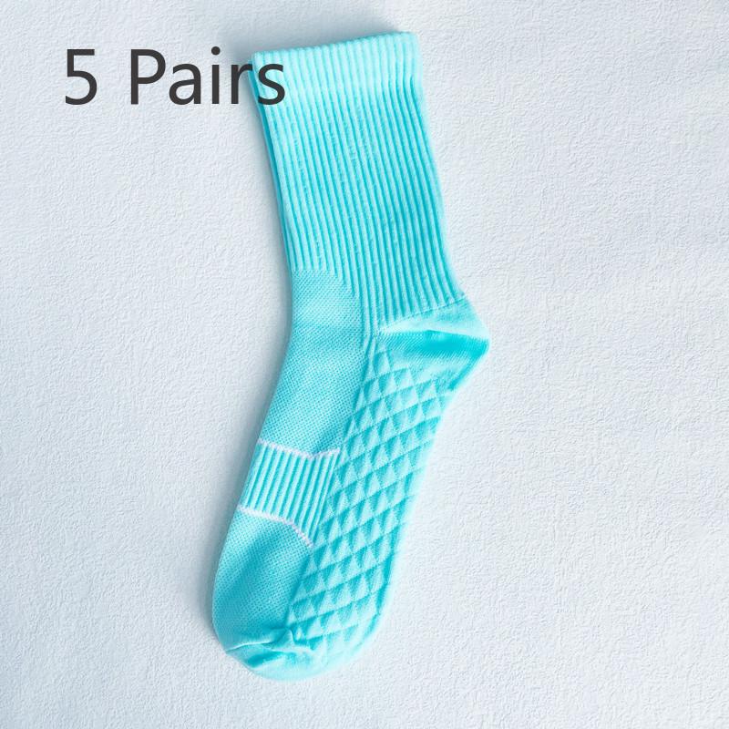 

5 пар массажных спортивных носков средней длины для велоспорта и активного отдыха, быстросохнущие 5 Pairs светло-синий