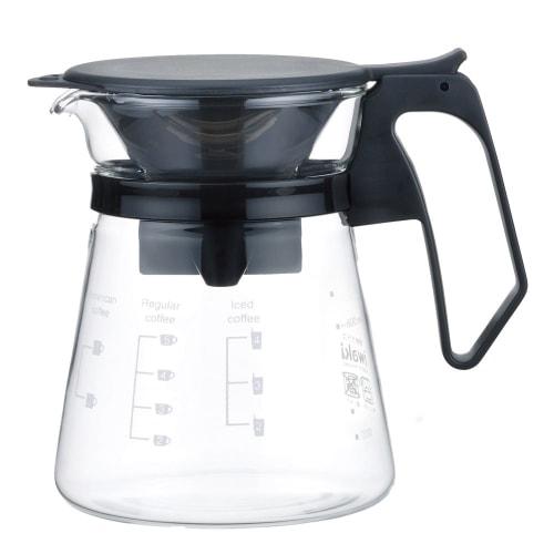 Iwaki Heat-Resistant Glass Coffee Server & Dripper Pot, Coffee House, 600ml, KT8685-BK, Clear