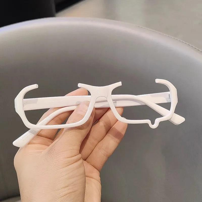 Kawaii Fashion Half Square Eyeglass Without Lenses Japanese Anime Y2K Teardrop Cosplay Costume Props Cute Glasses Retro Eyewear