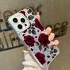 Foreign trade explosion ins retro red rose mobile phone case iPhone13 women's advanced matte anti-drop Apple 17pro