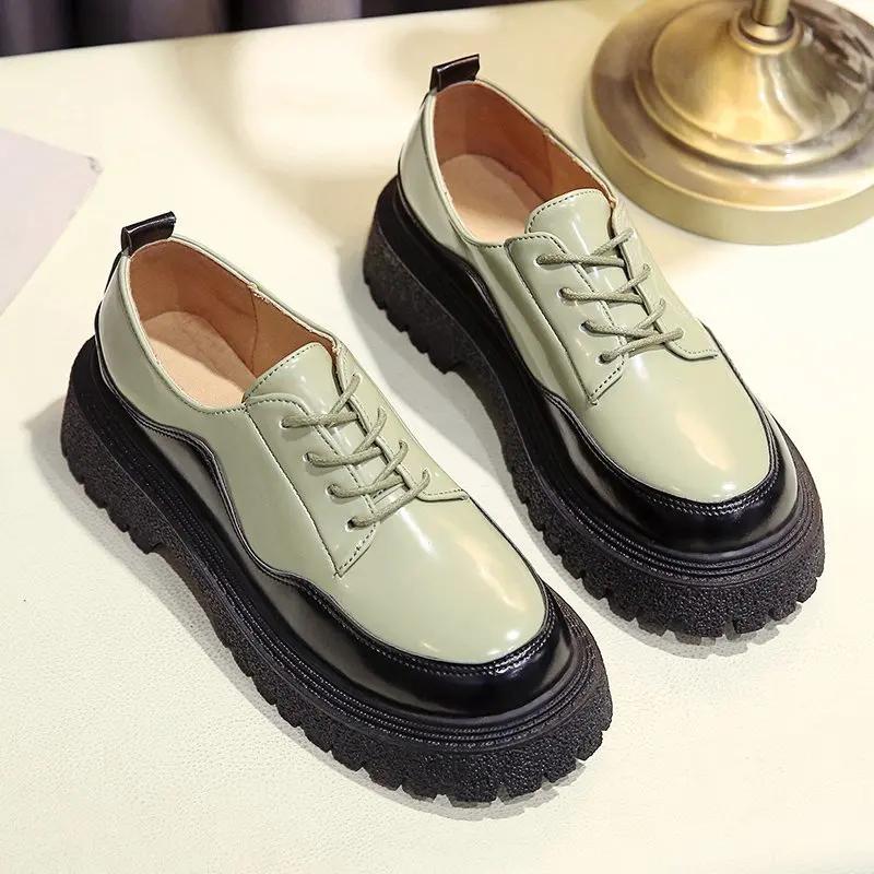 2024New Women Loafers Bowtie Slip on Shoes Female Boat Shoes Black Oxford Shoes Casual Shoes Patent Leather Zapatos Mujer