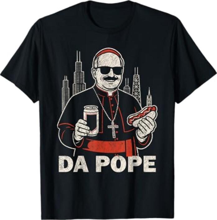Da Pope From America Chicago Pope Leo XIV Funny Vintage T-Shirt S