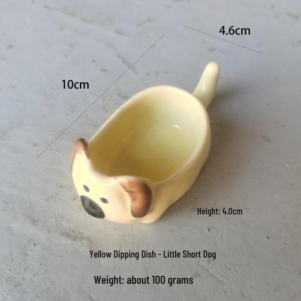 Kreative Cartoon Geprägte Keramik Saucenschale - Mini Niedliche Hot Pot Dipping- & Snackschale