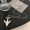 Whale Pendant Necklace Elegant Sweater Chain Long Necklace Statement Necklace Stainless Steel Material for Daily Party