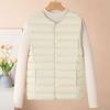 New light cotton vest women's autumn and winter collarless liner short women's vest large size vest crew neck jacket