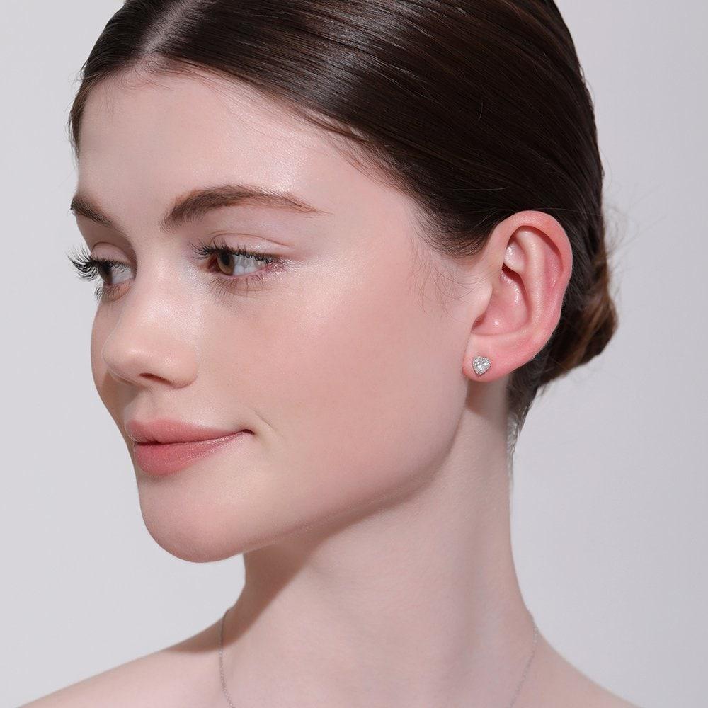 [Rosemont] Silver Heart Earrings Rc24B36J