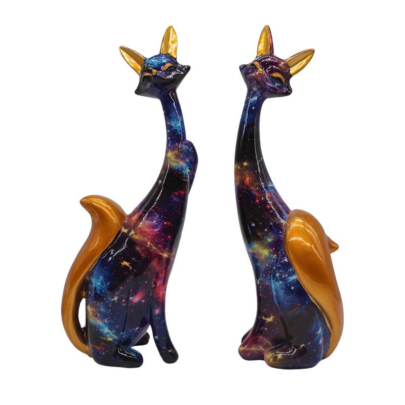 Элегантная статуэтка лисы из смолы в европейском стиле для украшения дома