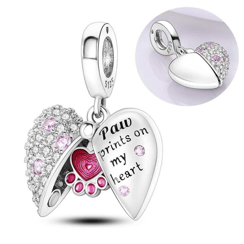 Original 925 Silver Charms Openable Matryoshka Dolls Suitcase Fit Bracelet Diy Fine Jewelry