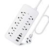 12-in-1   Protector Power Strip Extension Cord Flat Plug Power Strip with   Cord 8 Outlets and 3 USB & 1   Port 1700J Wall Mount Desk P