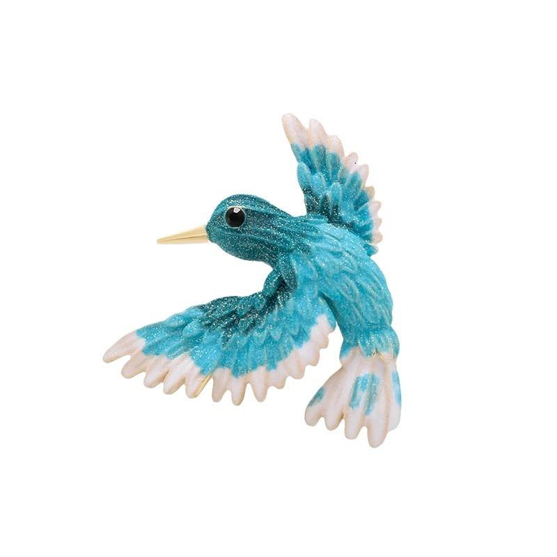 Chinese-style Blue-winged Bird Brooch, High-end Feminine Charm, Retro Brooch, Overcoat Suit, Corsage Design Sense