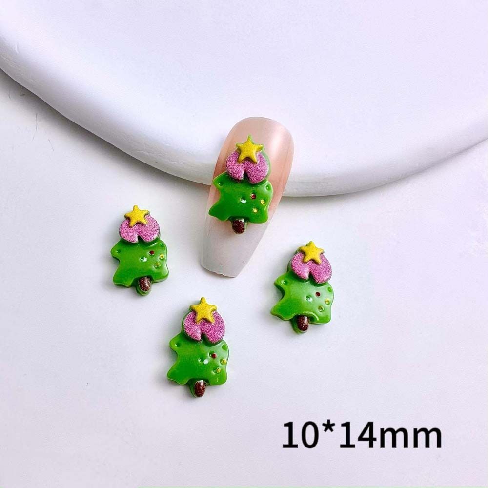 10Pcs/set Christmas Nail Art Charms Christmas Nail Decorations Christmas Nail Accessories  Lady