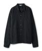 PARTIMENTO Gingham Check Short Collar Shirt Black